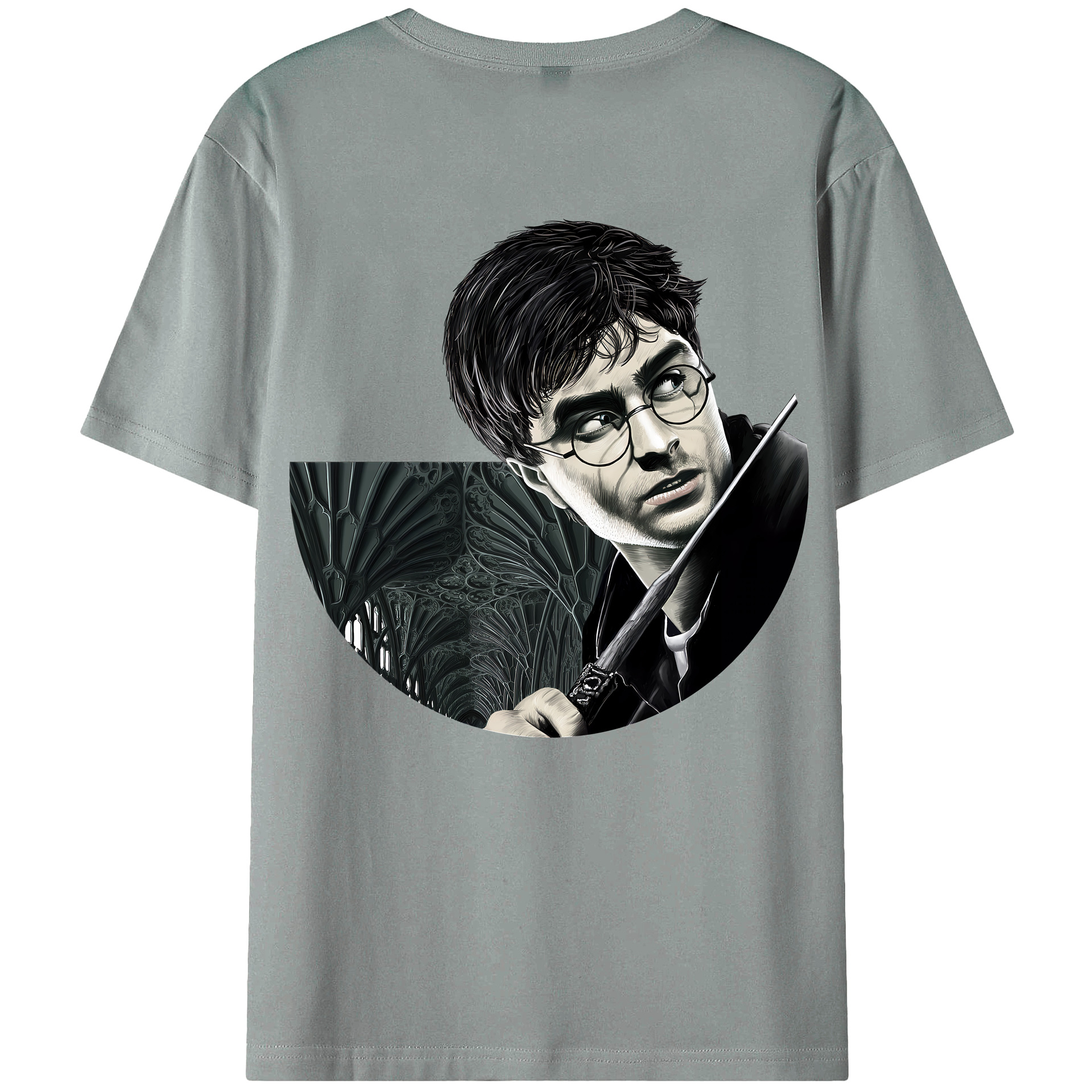 （画像用） Harry Potter ハリー・ポッターシリーズ 綿100％ メンズ半袖Tシャツ（バックプリント） 通気性